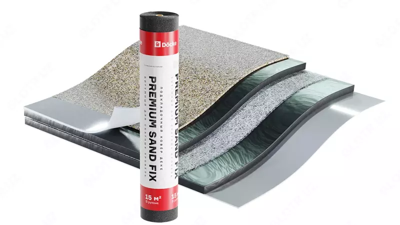 Подкладочный ковер (самоклеящийся) "DÖCKE" Premium Sand Fix, битумная смесь СБС, S=15 кв.м