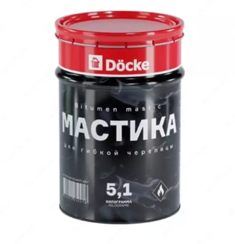 Битумная мастика "DÖCKE" для гибкой черепицы, уп. 5.1 кг