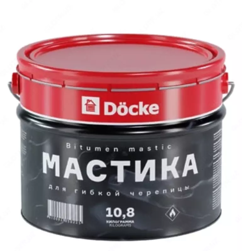 Битумная мастика "DÖCKE" для гибкой черепицы, уп.10.8 кг