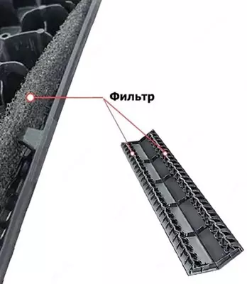 Фильтр для конькового аэратора "DÖCKE" для гибкой черепицы, дл. 1 м, уп. 12 шт.