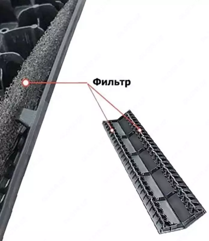 Фильтр для конькового аэратора "DÖCKE" для гибкой черепицы, дл. 1 м, уп. 12 шт.