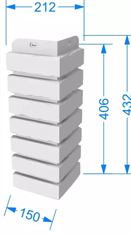 Угол (внешний) к сайдингу под камень "DÖCKE" BERGART 424 мм, уп.8 шт. (Поверхностное окрашивание)
