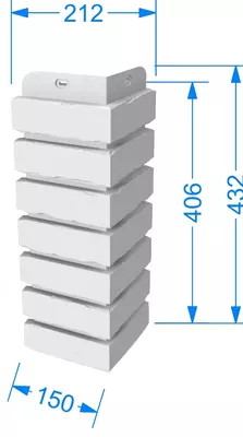 Угол (внешний) к сайдингу под камень "DÖCKE" BERGART 424 мм, уп.8 шт. (Поверхностное окрашивание)