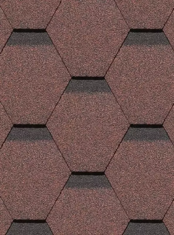 Гибкая битумная черепица "DOCKE" Standard Сота, 1000х318х2.9мм, уп. 3 кв.м/22 шт. (Красный)