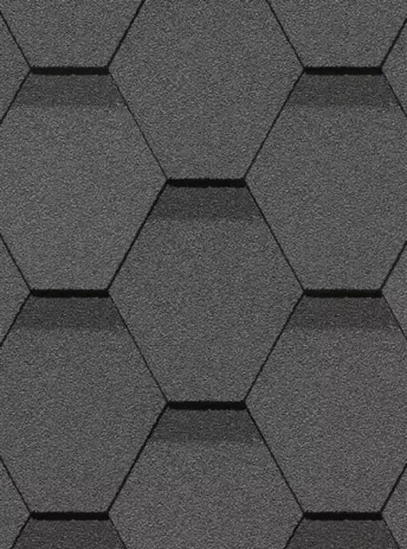 Гибкая битумная черепица "DOCKE" Standard Сота, 1000х318х2.9мм, уп. 3 кв.м/22 шт. (Серый)