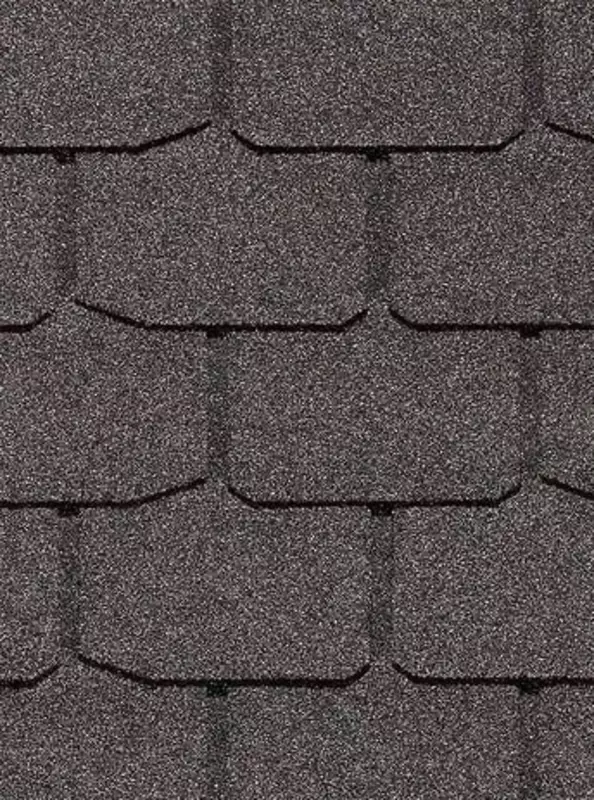 Гибкая битумная черепица "DOCKE" Europa Сланец, 1000х333х2.8мм, уп. 3.1 кв.м/22 шт. (Серый)