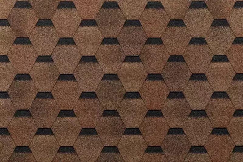 Гибкая битумная черепица "DOCKE" Eurasia Шестигранник, 1000х318х2.5мм, уп. 3 кв.м/22 шт. (Светло-коричневый)