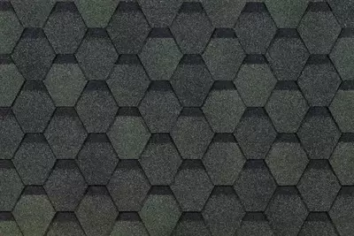 Moslashuvchan bitum shingillalari "DOCKE" Eurasia Hexagon, 1000x318x2.5mm, o'ram. 3 kv.m/22 dona. (yashil)