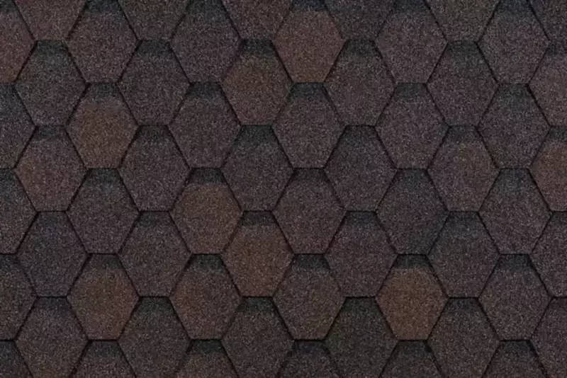 Moslashuvchan bitum shingillalari "DOCKE" Eurasia Hexagon, 1000x318x2.5mm, o'ram. 3 kv.m/22 dona. (jigarrang)