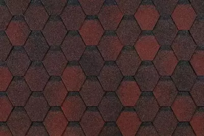 Гибкая битумная черепица "DOCKE" Eurasia Шестигранник, 1000х318х2.5мм, уп. 3 кв.м/22 шт. (Красный)