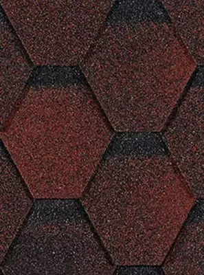 Гибкая битумная черепица "DOCKE" Eurasia Шестигранник, 1000х318х2.5мм, уп. 3 кв.м/22 шт. (Красный)