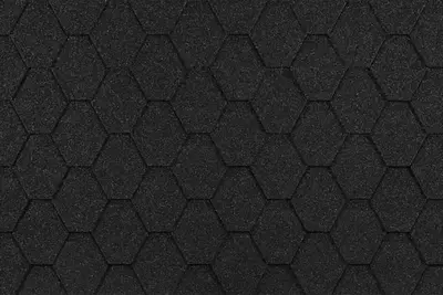 Гибкая битумная черепица "DOCKE" Eurasia Шестигранник, 1000х318х2.5мм, уп. 3 кв.м/22 шт. (Черный)