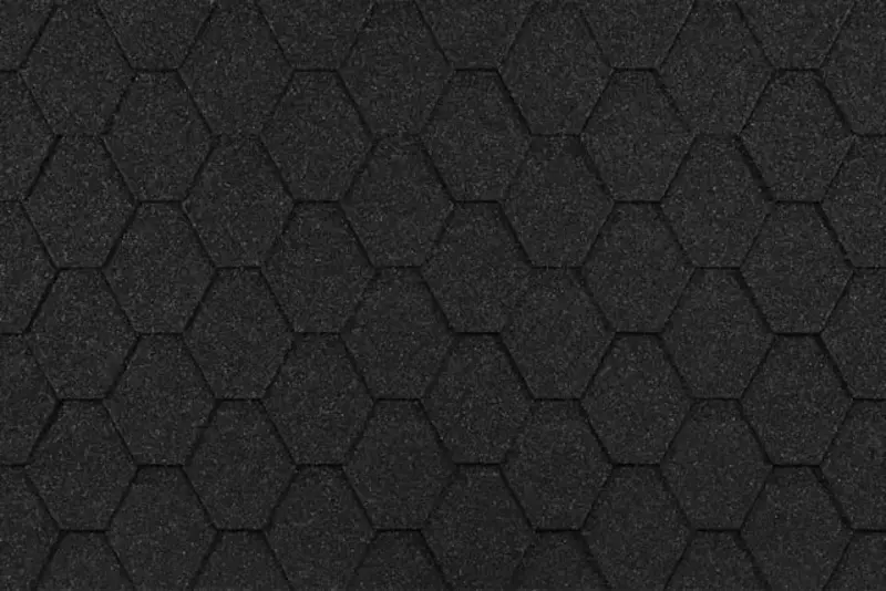 Гибкая битумная черепица "DOCKE" Eurasia Шестигранник, 1000х318х2.5мм, уп. 3 кв.м/22 шт. (Черный)