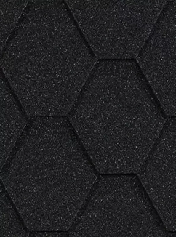 Гибкая битумная черепица "DOCKE" Eurasia Шестигранник, 1000х318х2.5мм, уп. 3 кв.м/22 шт. (Черный)