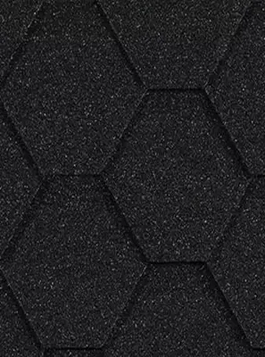 Гибкая битумная черепица "DOCKE" Eurasia Шестигранник, 1000х318х2.5мм, уп. 3 кв.м/22 шт. (Черный)