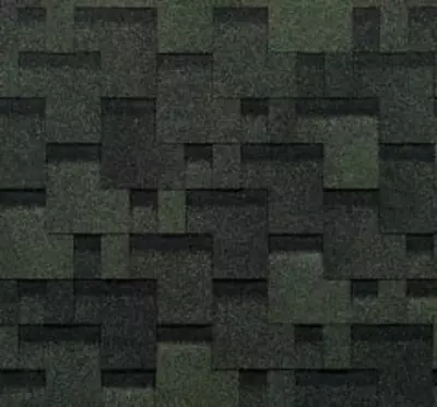 Гибкая битумная черепица "DOCKE" Eurasia Лабиринт, 1000х318х2.5мм, уп. 3 кв.м/22 шт. (Зеленый)