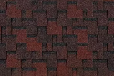 Гибкая битумная черепица "DOCKE" Eurasia Лабиринт, 1000х318х2.5мм, уп. 3 кв.м/22 шт. (Красный)