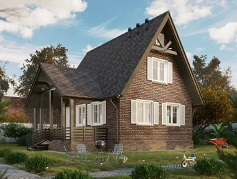 Сайдинг LUX под камень, Bergart, кедровый орех