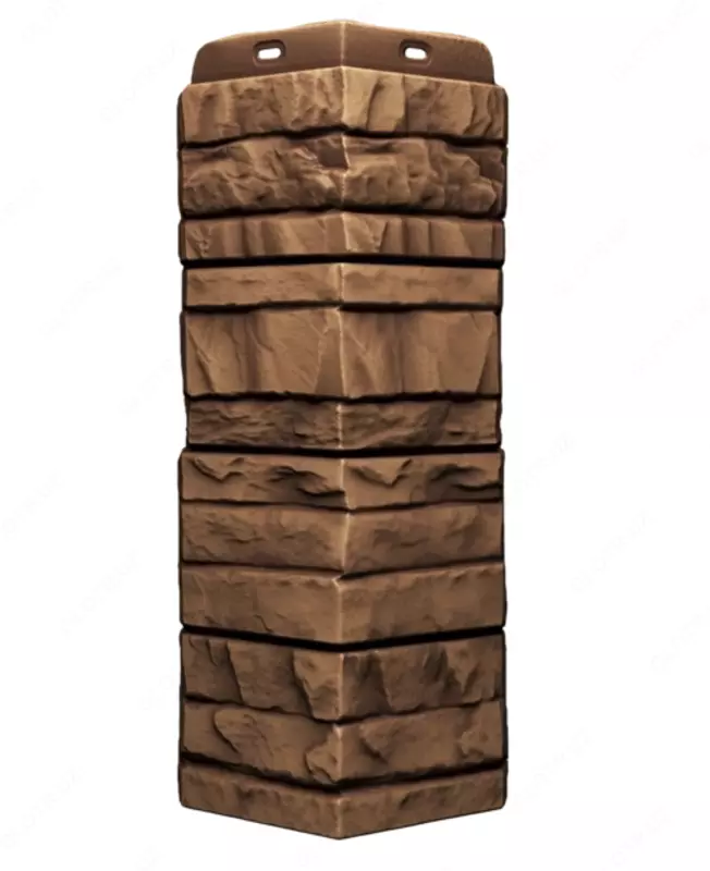 Углы для сайдинга ROCKY (LUX под камень) кедровый орех