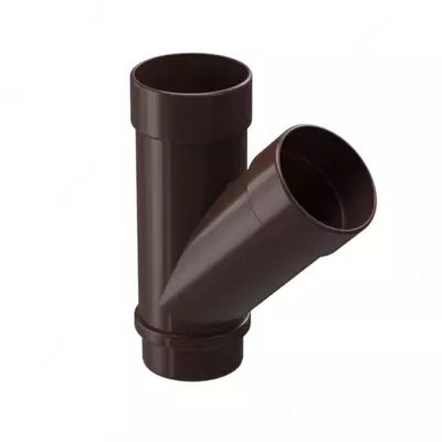 Тройник 45˚ для водосточной трубы Docke LUX, цвет «Шоколад»