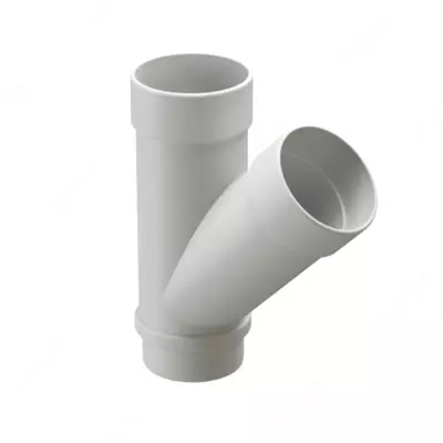 Тройник 45˚ для водосточной трубы Docke LUX, цвет «Пломбир»