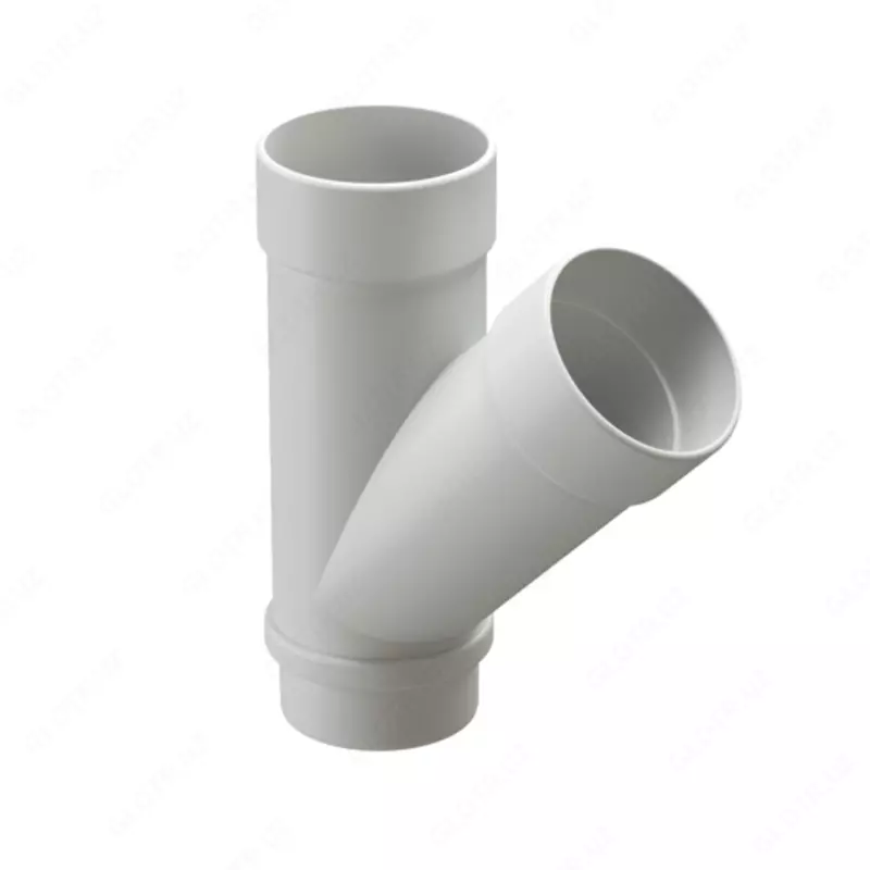 Тройник 45˚ для водосточной трубы Docke LUX, цвет «Пломбир»