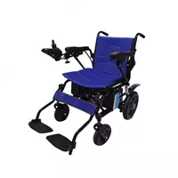  Инвалидная электрическая кресло коляска синего цвета с мотором - 