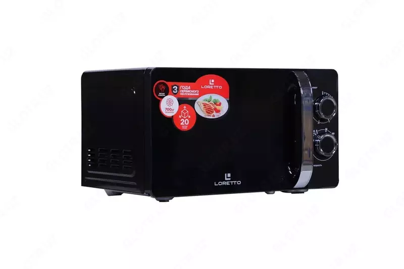 Микроволновая печь (20 л) "Loretto" LM-2101Bl (Черная/серебристая)