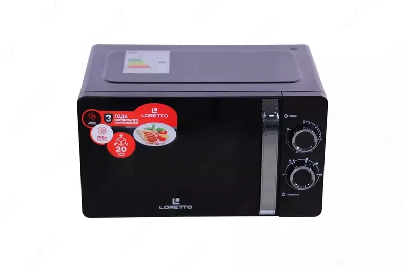 Микроволновая печь (20 л) "Loretto" LM-2101Bl (Черная/серебристая) - Loretto Узбекистан