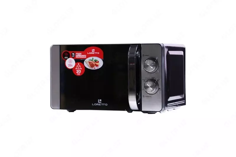 Mikroto'lqinli pech (20 l) "Loretto" LM-2103IN (Inox/qora)