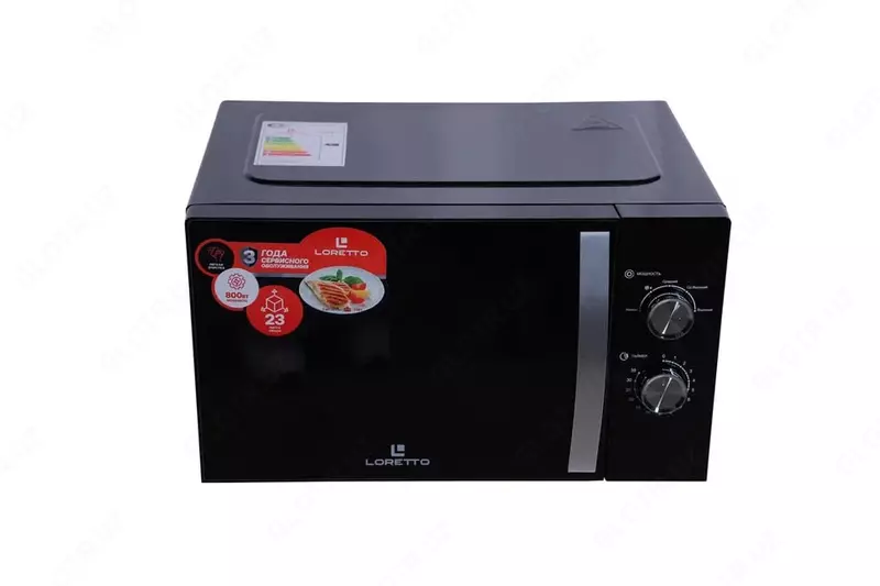Микроволновая печь (23 л) "Loretto" LM-2302BL (Черная/серебристая) Только в розницу