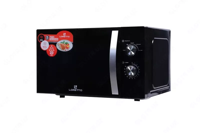 Микроволновая печь (23 л) "Loretto" LM-2302BL (Черная/серебристая)