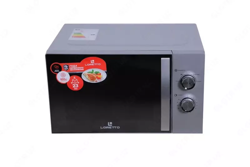 Mikroto'lqinli pech (23 l) "Loretto" LM-2302S (Kumush/qora) - Loretto Uzbekistan