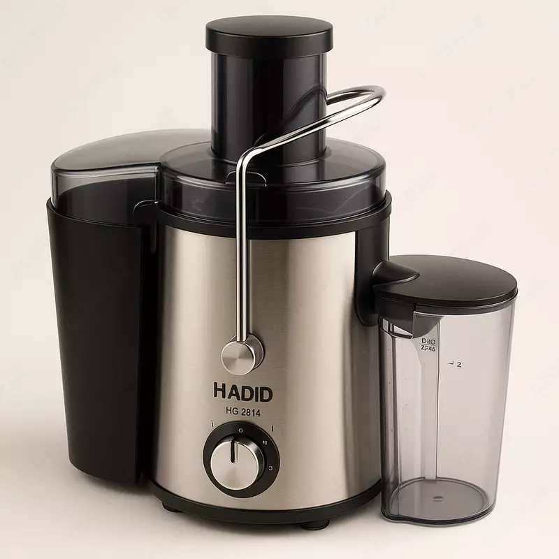 Соковыжималка "HADID" HG-2814, 1000W, 1000 мл (Металлик/чёрный)