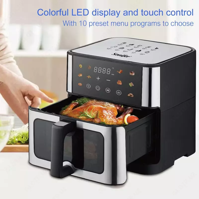 Аэрогриль "SONIFER" SF-1042, 1800W 10 л (Серебристый/черный)