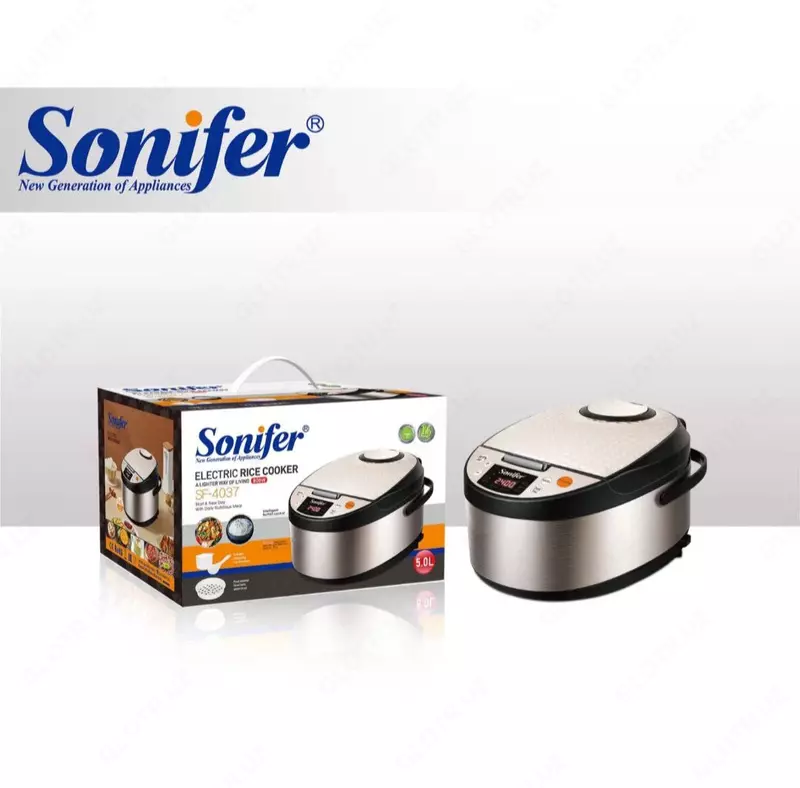 Мультиварка-рисоварка "SONIFER" SF-4037, 800W, объем 5 л (Стальной/черный)