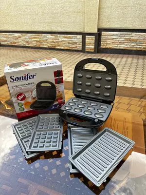 Тостер - сендвичница 3 в 1 "SONIFER" SF-6153, 750W (Стальной/черный)