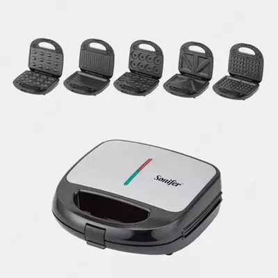 Тостер - сендвичница 5 в 1 "SONIFER" SF-6154, 750W (Стальной/черный)