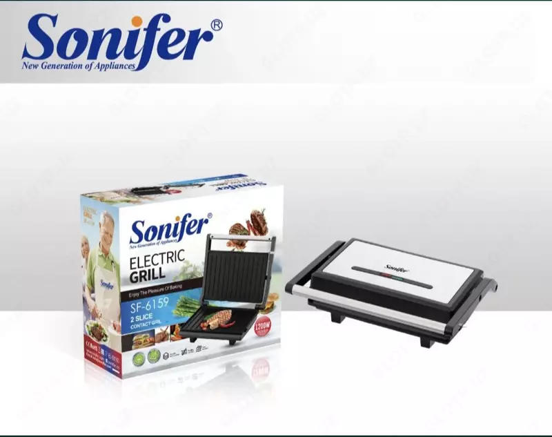 Тостер - сендвичница 2 в 1 "SONIFER" SF-6159, 1200W (Белый/черный)