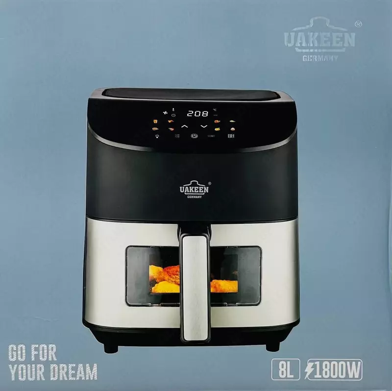 Аэрогриль "UAKEEN" ZL-1705, 1800W, 5 л (Серебристый/черный)