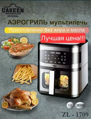 Havo panjara "UAKEEN" ZL-1709, 2800W, 10 l (kumush/qora)