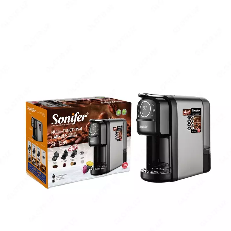 Кофемашина 4 в 1 "SONIFER" SF-3585, 1400 W (Стальной/черный)