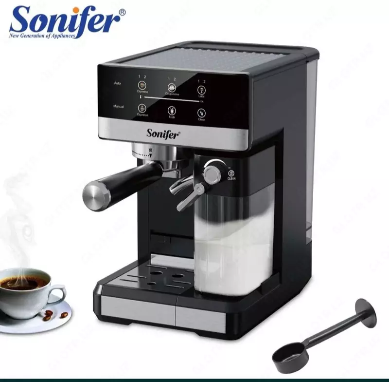 Кофемашина "SONIFER" SF-3575 , 1350 W (Стальной/черный)