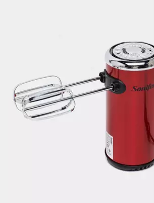 Qo'l mikseri "Sonifer" SF-7025, 2 ta qo'shimcha, 400 Vt, 5 tezlik + turbo rejimi (Qizil / qora)