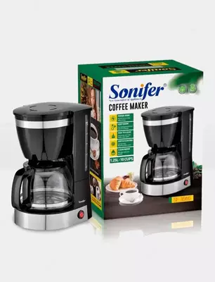 Кофеварка (капельная) "SONIFER" SF-3565, 800W (Черная/серебристая)