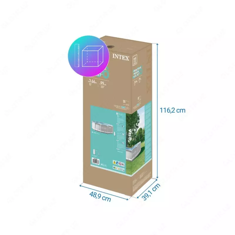 INTEX 26716 — Каркасный круглый бассейн 366×99 см с фильтр-насосом