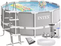 INTEX 26718 — Каркасный круглый бассейн 366×122 см с фильтром и лестницей