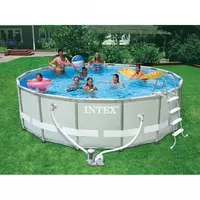 INTEX 26718 — Каркасный круглый бассейн 366×122 см с фильтром и лестницей - 3 640 000 сум