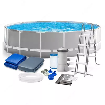 INTEX 26726 — Каркасный бассейн 457×122 см с фильтром и лестницей