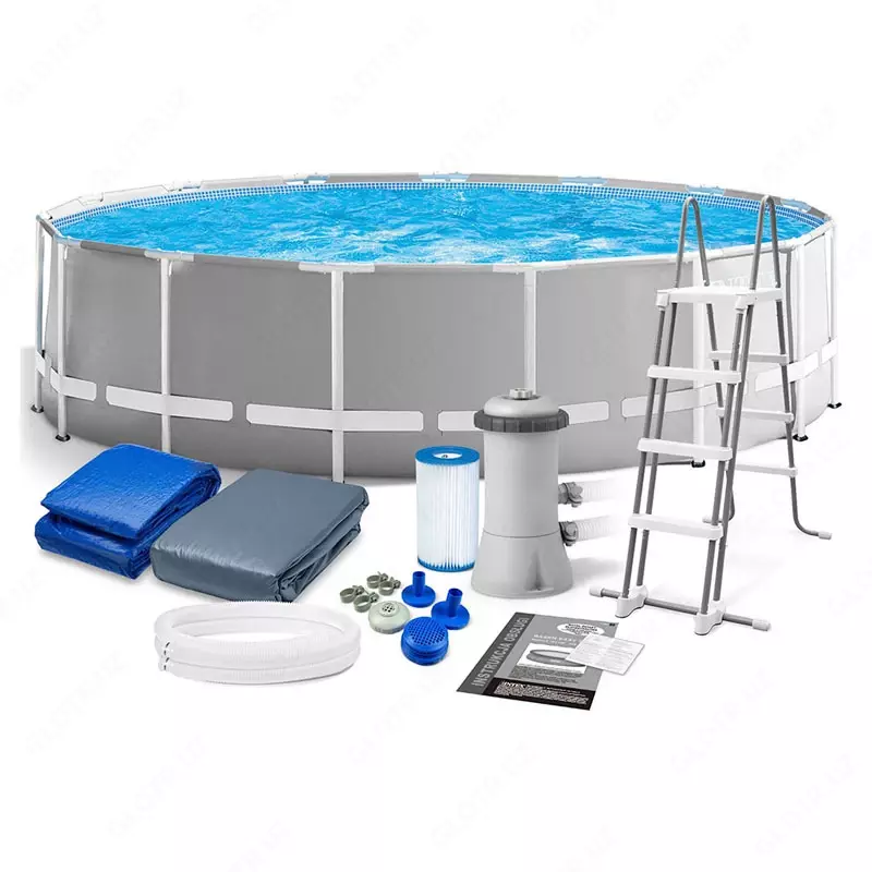 INTEX 26726 — Каркасный бассейн 457×122 см с фильтром и лестницей